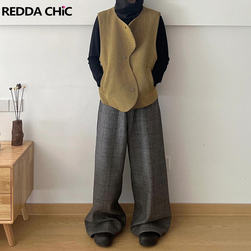 Dress Pant Flat Front - REDDACHiC Pantaloni da uomo in tartan
