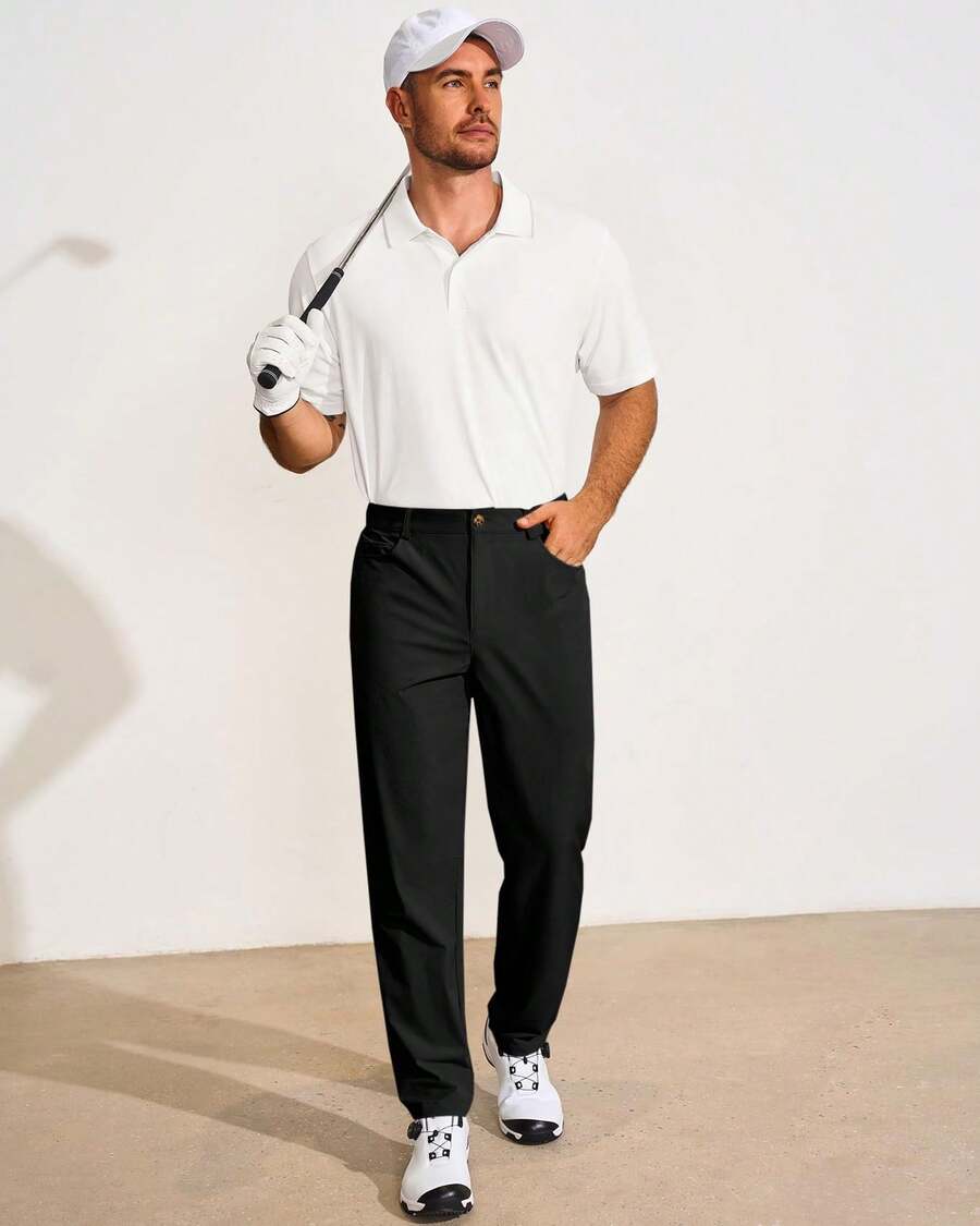 Dress Pant Flat Front - Pantaloni da Golf Runcati per Uomo,