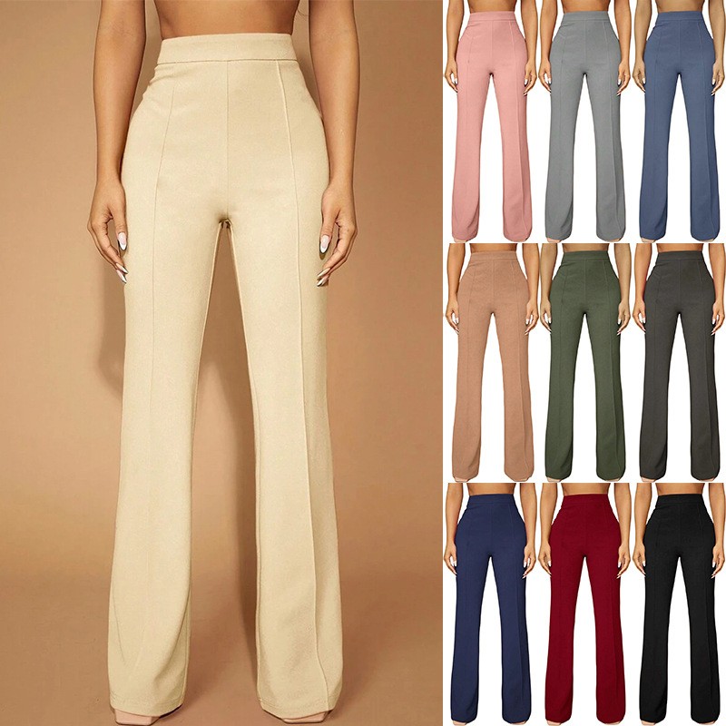 Dress Pant Flat Front - Pantaloni Estivi da Donna a Vita