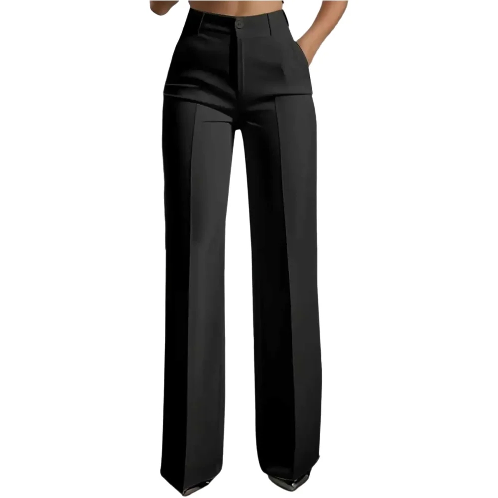 Dress Pant Flat Front - Pantaloni da Donna a Vita Alta