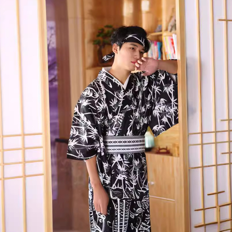 Traditional Japanese Men'S Formal Wear - Kimono Giapponese da Uomo con Motivo