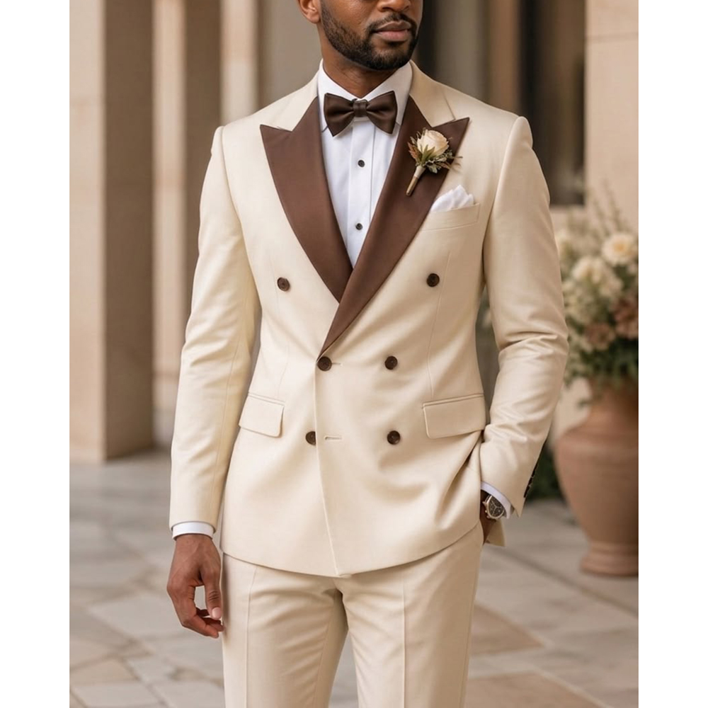 Men Formal Party Wear Outfit - Abito da uomo doppiopetto con revers
