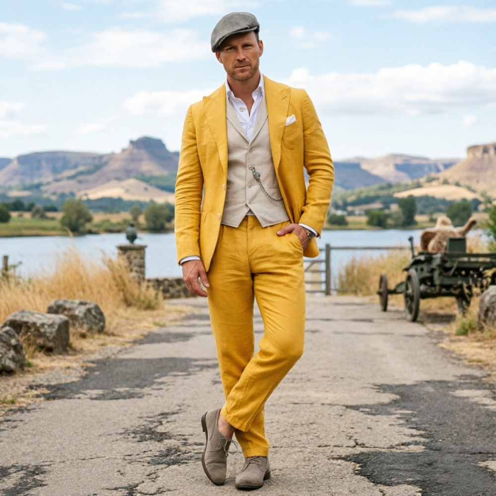 Completo da uomo in lino verde - Men Formal Party Wear Outfit recensione e prezzo