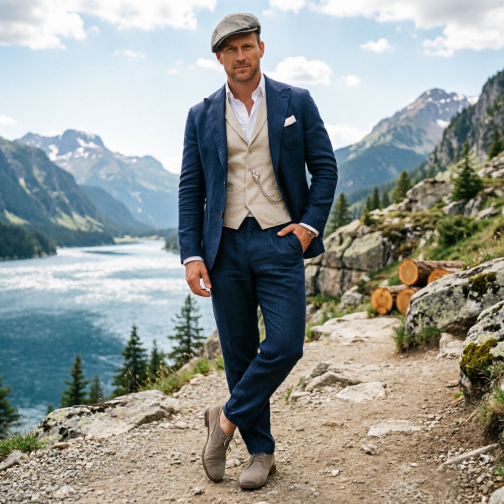 Completo da uomo in lino verde - Men Formal Party Wear Outfit recensione e prezzo