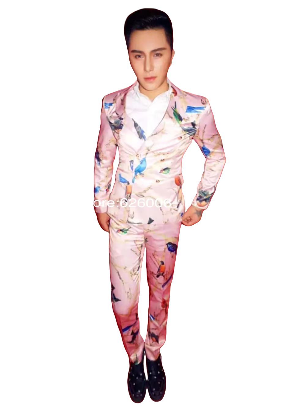 Moda uomo Fiore Rosa Uccelli S - Men Formal Wear Dress recensione e prezzo