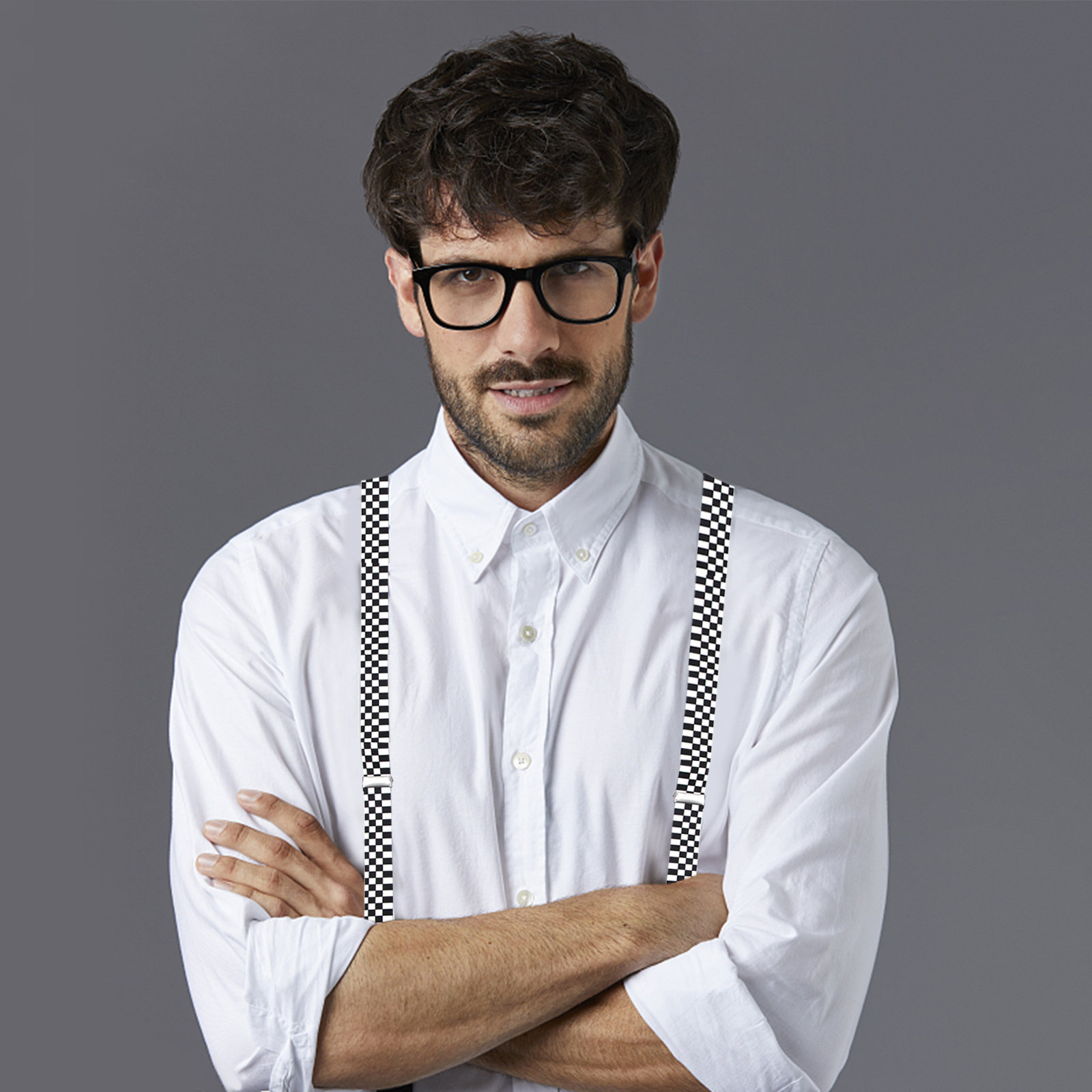 Bretelle a Y a quadretti bianc - Suspender Clip Formal recensione e prezzo
