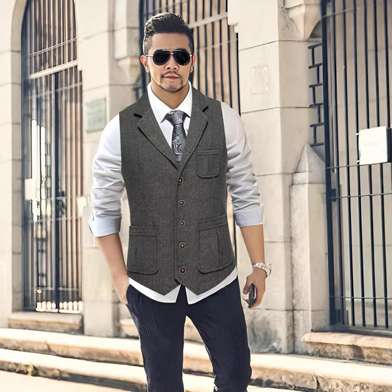 Gilet da uomo in tweed a spina - Men'S Formal Wear No Suit recensione e prezzo