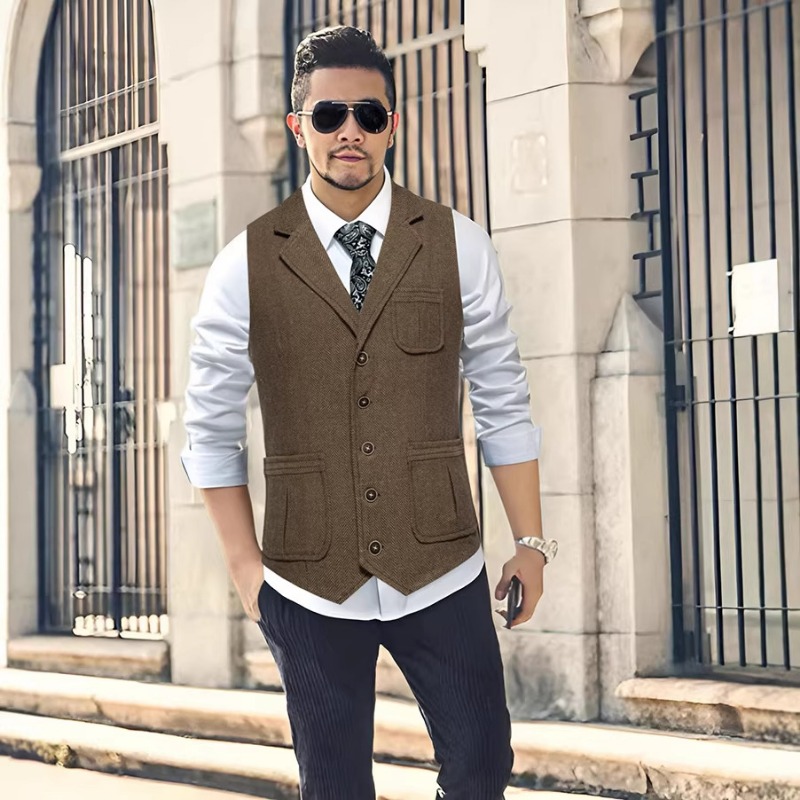 Gilet da uomo in tweed a spina - Men'S Formal Wear No Suit recensione e prezzo